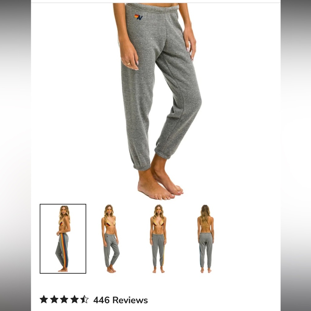 Aviator Nation Gray Joggers with Multicolor Stripes - Picture 2 of 8